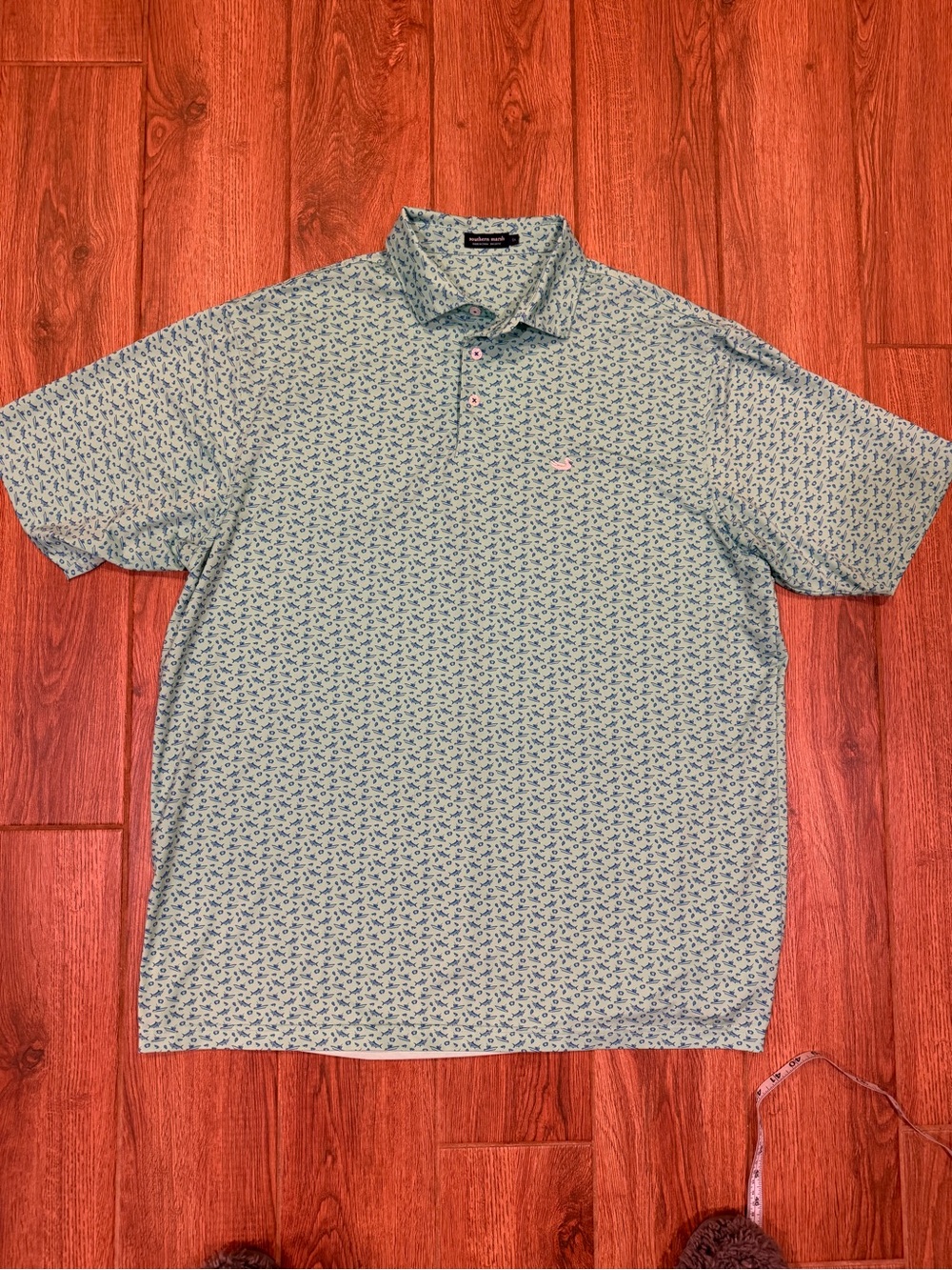 Southern Marsh Light Green swordfish Micro-Print Polo / men’s 2XL